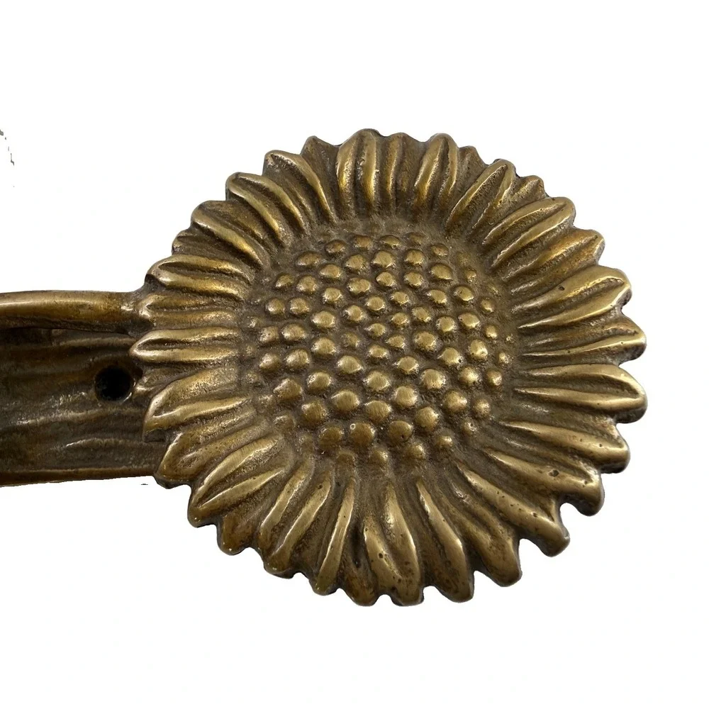 Vintage Solid Brass Sunflower Door Knocker 5.5